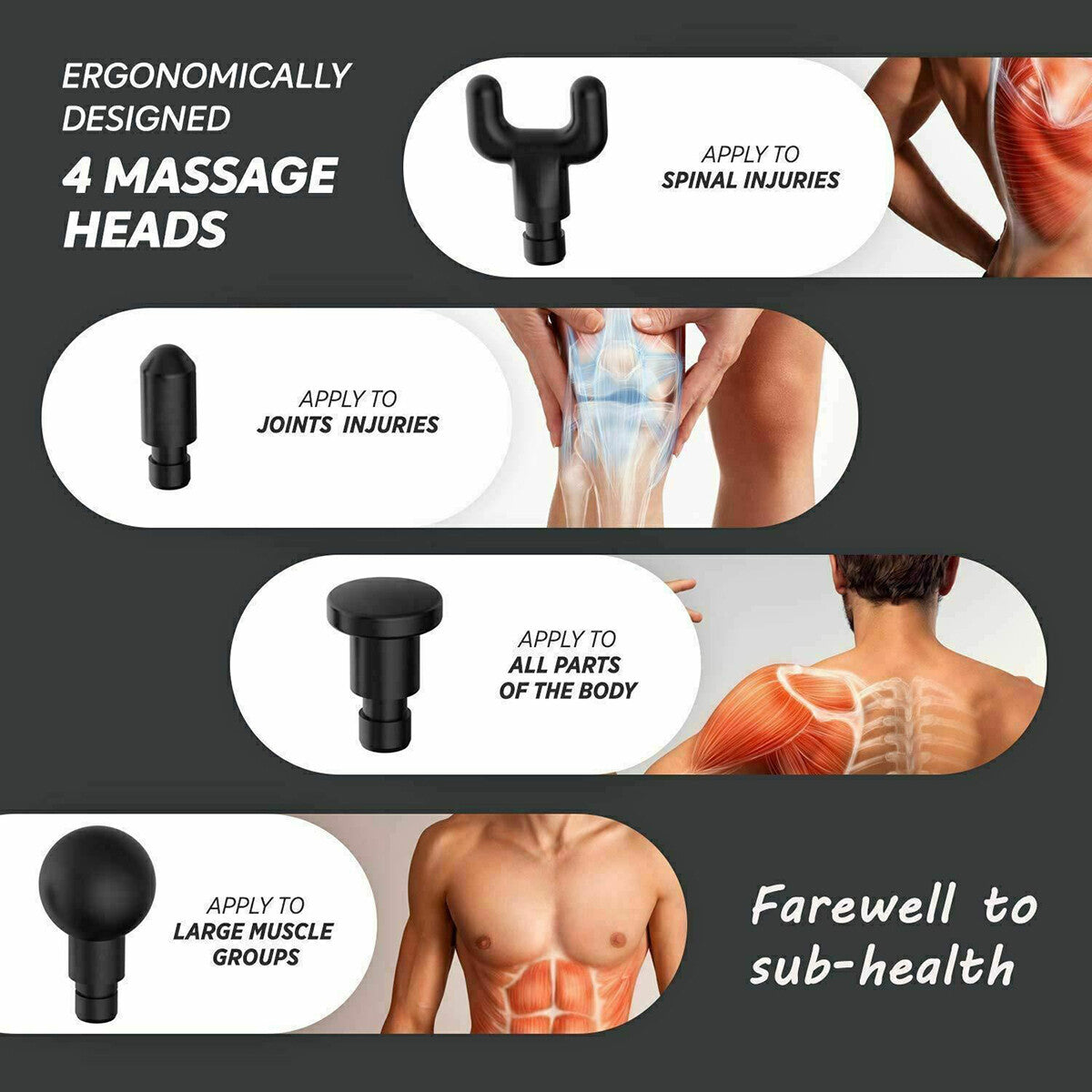 TERAPIA PISTOLA PER MASSAGGI VIBRAZIONI A PERCUSSIONE MASSAGGIATORE MUSCOLARE