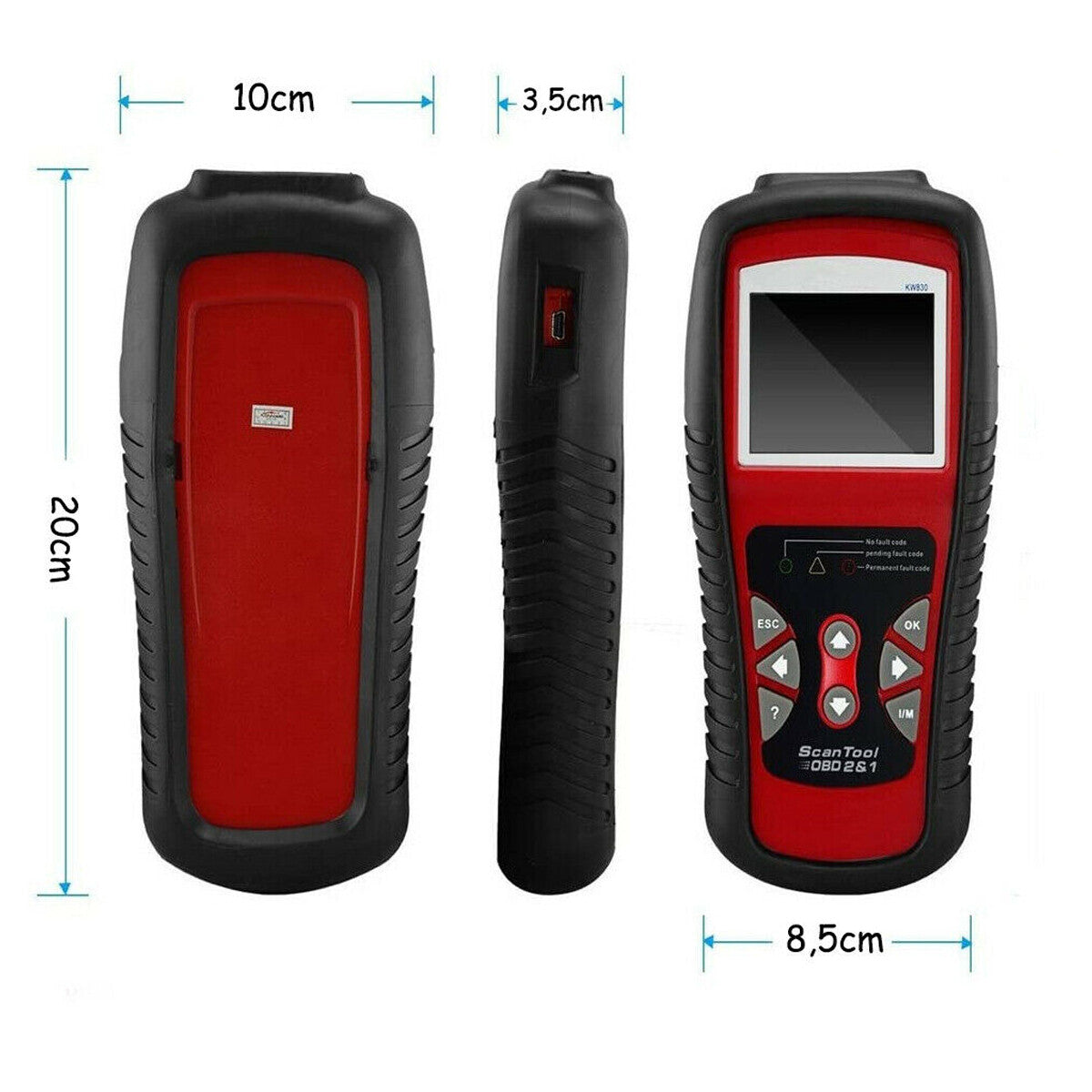 SCANNER DIAGNOSTICO CAN OBD CODICI GUASTI VEICOLO AUTO DIAGNOSTICA KW830