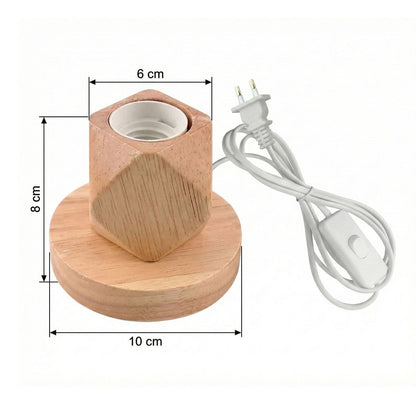 LAMPADA DA TAVOLO LEGNO E27 BASE PORTALAMPADA DESIGN MODERNO COMODINO TD-325