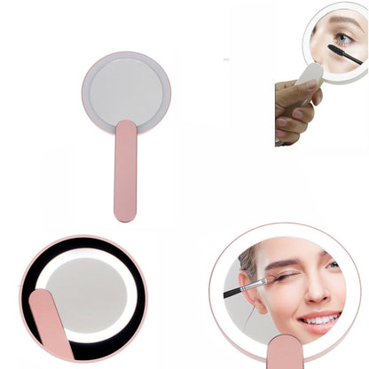 MINI SPECCHIO LED TONDO TRUCCO PORTATILE RICARICABILE MAKE UP ILLUMINATO TEB0380