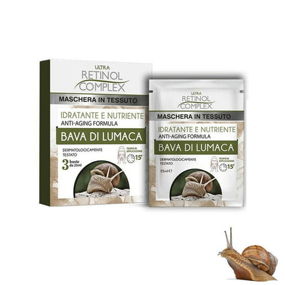ULTRA RETINOL COMPLEX MASCHERA IN TESSUTO BAVA DI LUMACA 3 BUSTE DA 25 ML