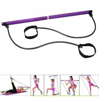 ATTREZZO ELASTICO LONG BARRA RESISTENZA CORDA ESERCIZI BRACCIA PILATES YOGA BLU