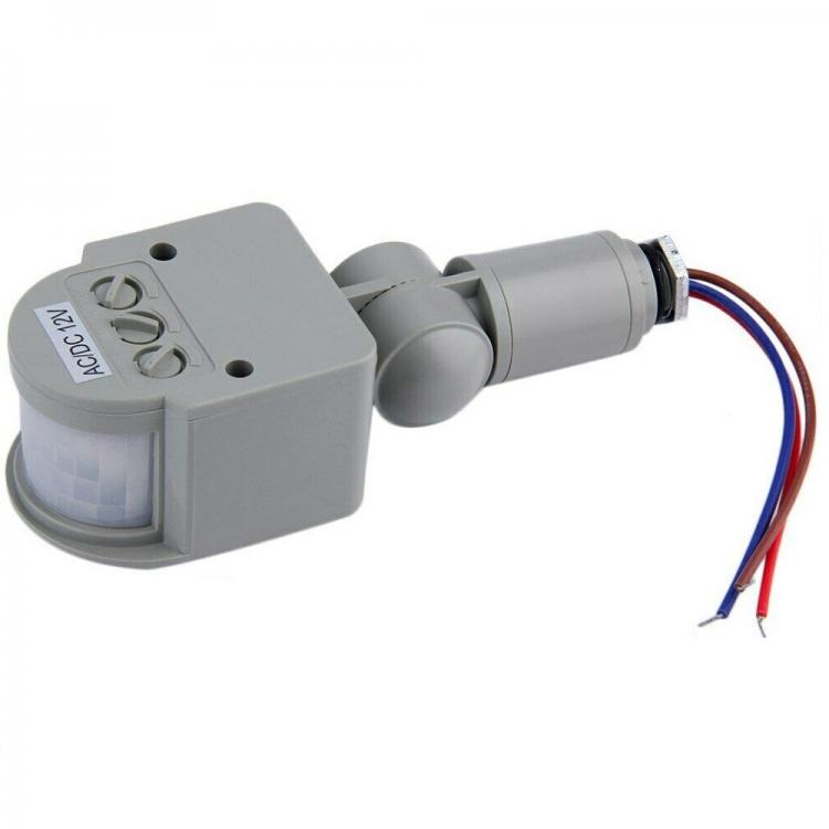 180° Infrarot-Bewegungssensor PIR 220V Dämmerungsschalter LED-Scheinwerfer-Grau