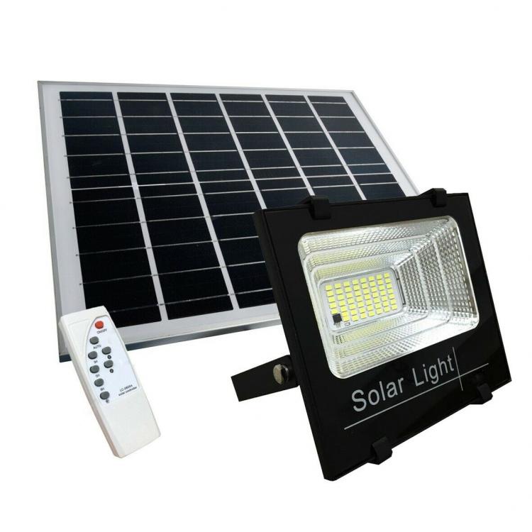 LED-Flutlichtstrahler 400W SMD mit Solarpanel Dämmerungssensor Fernbedienung