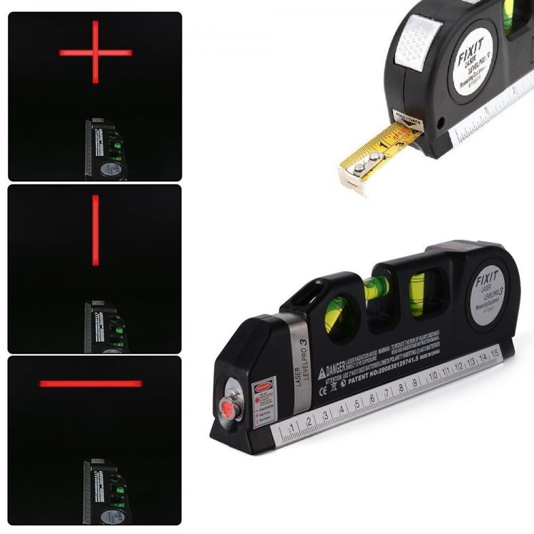 Präzisionslaserwasserwaage mit Bandmaß Level Pro 4in1 DIY Elektronik 250cm