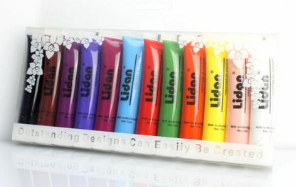 Kit Completo 12 Colori Acrilici Per Micropittura Nail Art Ricostruzione Unghie