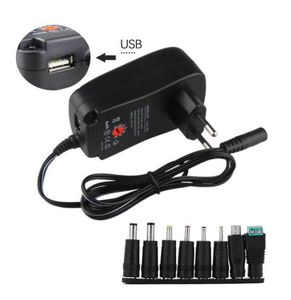 ALIMENTATORE UNIVERSALE CARICABATTERIE PC NOTEBOOK 30W 3v-4.5v-6v-7.5v-9-12v USB