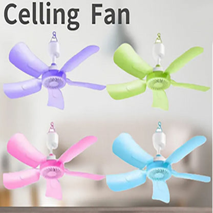MINI VENTILATORE CASA SOFFITTO 5 PALE ANELLO AGGANCIO ON OFF 8W HQ-490A