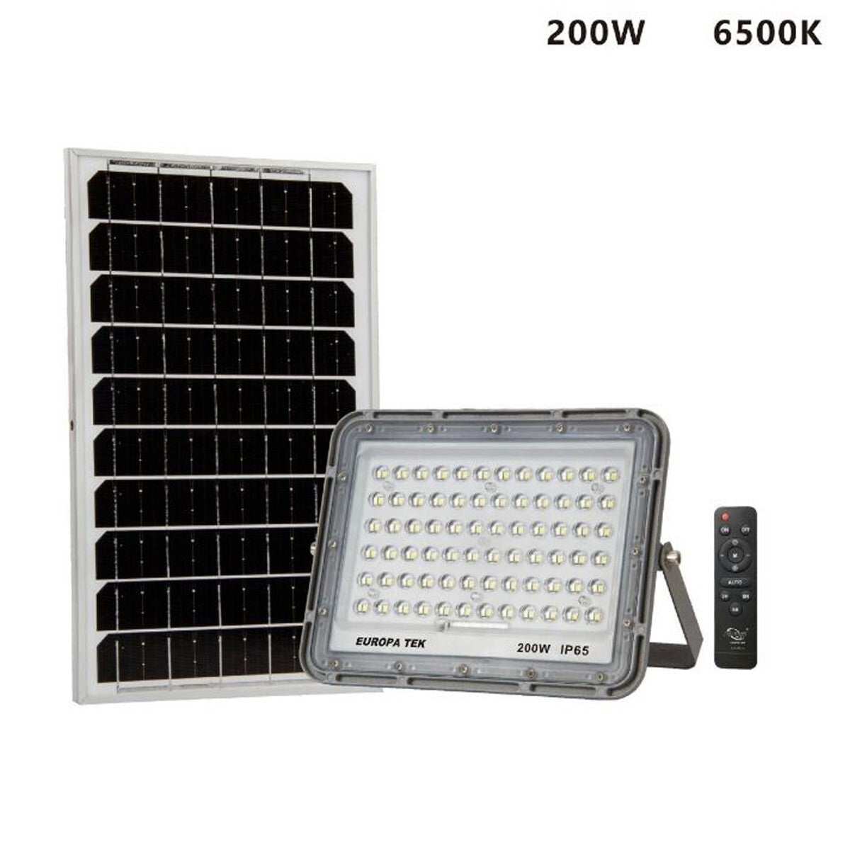 FARO LED FARETTO PANNELLO SOLARE CREPUSCOLARE TELECOMANDO 200W ET-31142 S12D