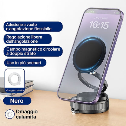 SUPPORTO AUTO MAGNETICO smartphon ASPIRA MAGSAFE CERCHIO GIREVOLE ROTAZIONE 360