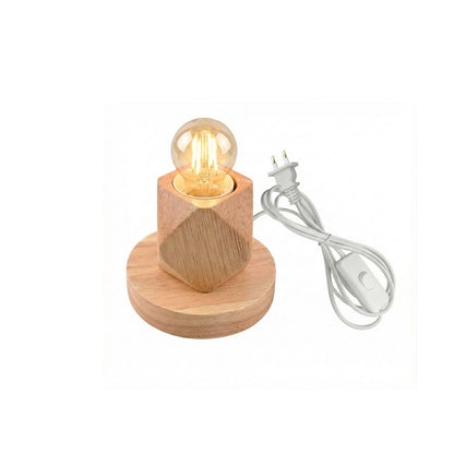LAMPADA DA TAVOLO LEGNO E27 BASE PORTALAMPADA DESIGN MODERNO COMODINO TD-325