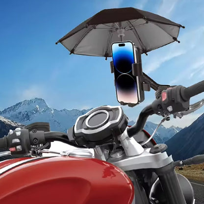 SUPPORTO PER CELLULARE CON OMBRELLO PARASOLE PER MOTO BICI SCOOTER AS-07130