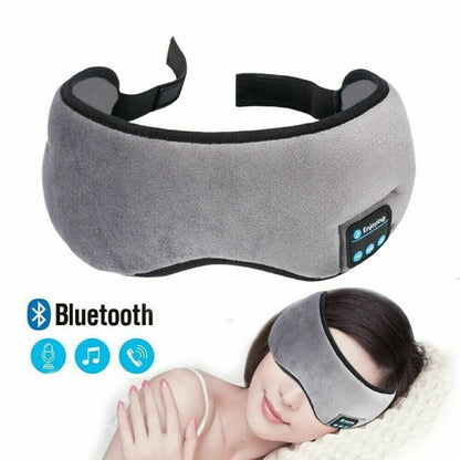 MASCHERA FASCIA OCCHI STEREO WIRELESS BLUETOOTH CUFFIE AURICOLARI MUSICA DORMIRE