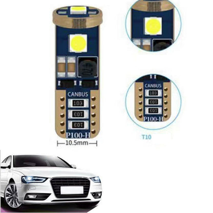 COPPIA LAMPADINE 3 LED SMD T10 3030 AUTO 6000K CANBUS 2.4W LAMPADINA 12V CA02715