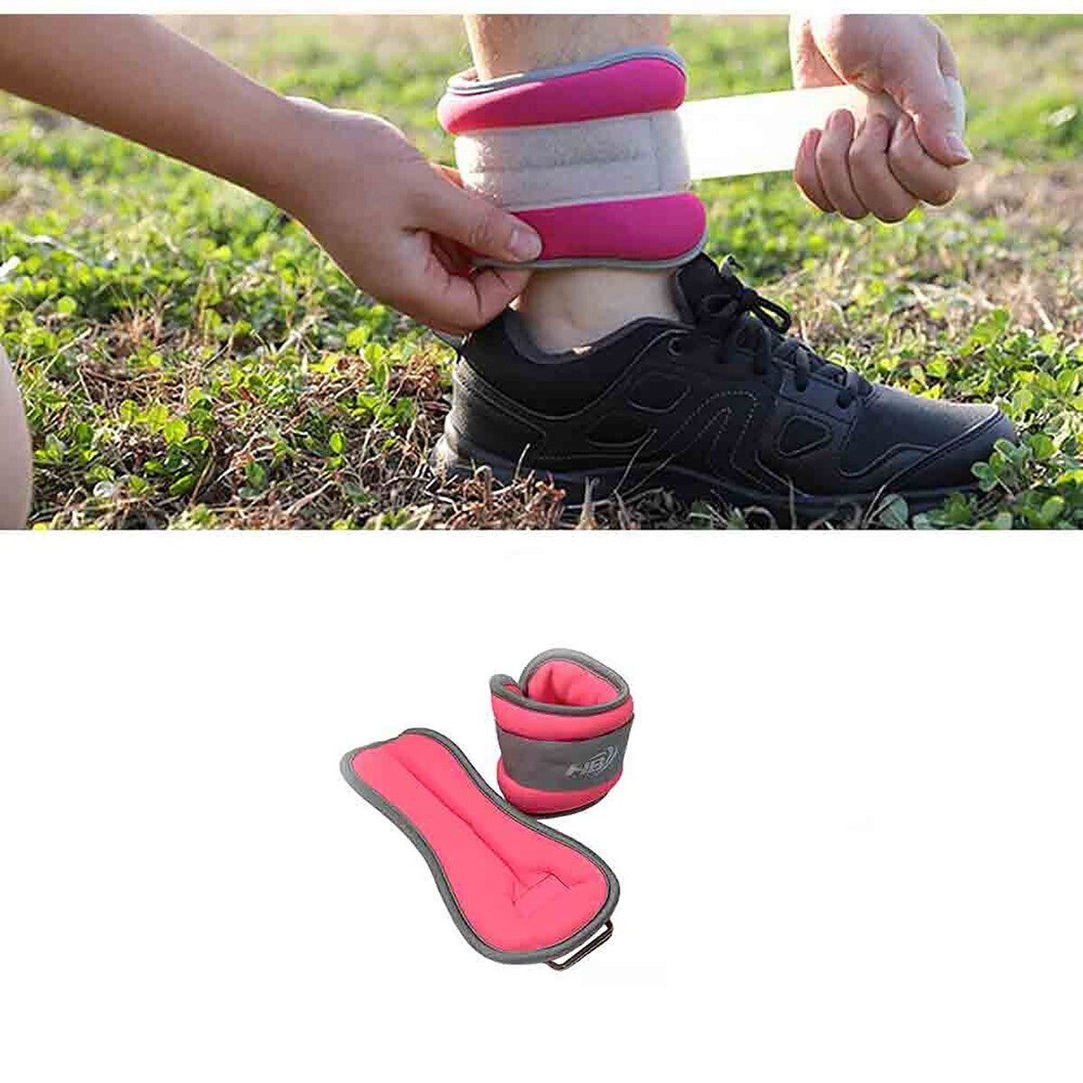 COPPIA PESI SABBIA REGOLABILI SPORT POLSO E CAVIGLIA FITNESS 3 KG ROSA 90050*