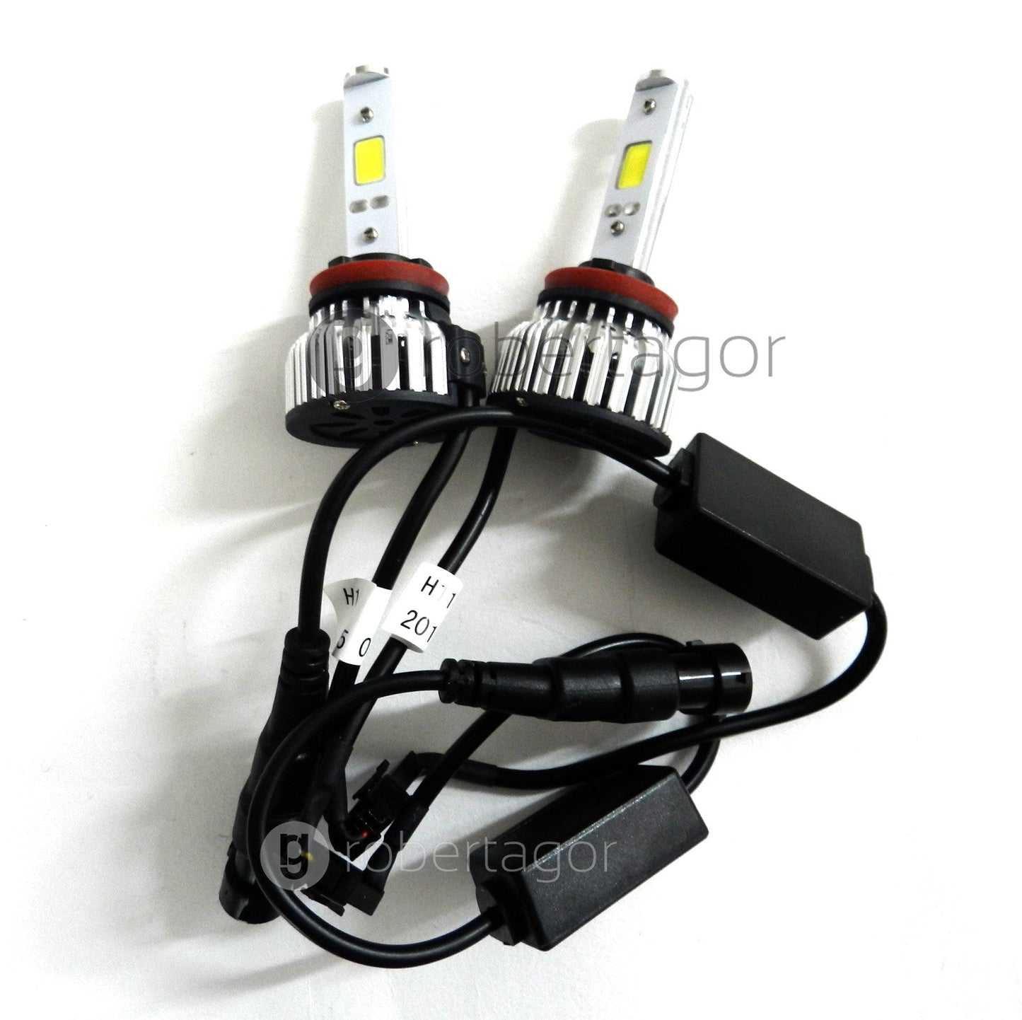 COPPIA LAMPADE FARI RICAMBIO AUTO 2 LED 6S H11 ALTA LUMINOSITA' BIANCO FREDDO