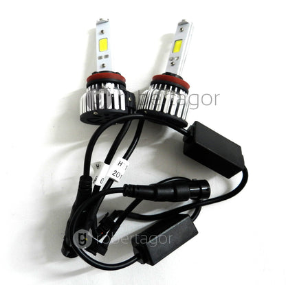 COPPIA LAMPADE FARI RICAMBIO AUTO 2 LED 6S H11 ALTA LUMINOSITA' BIANCO FREDDO