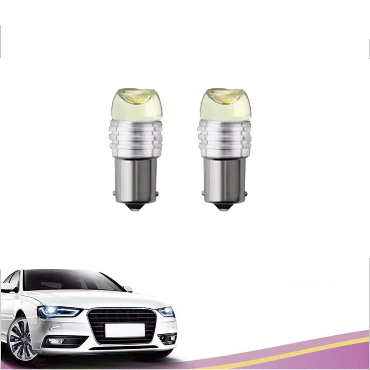 COPPIA LAMPADINE 3 LED SMD 1156 AUTO LUCE AMBRA 1.5W LAMPADINA GIALLA 12V 02745