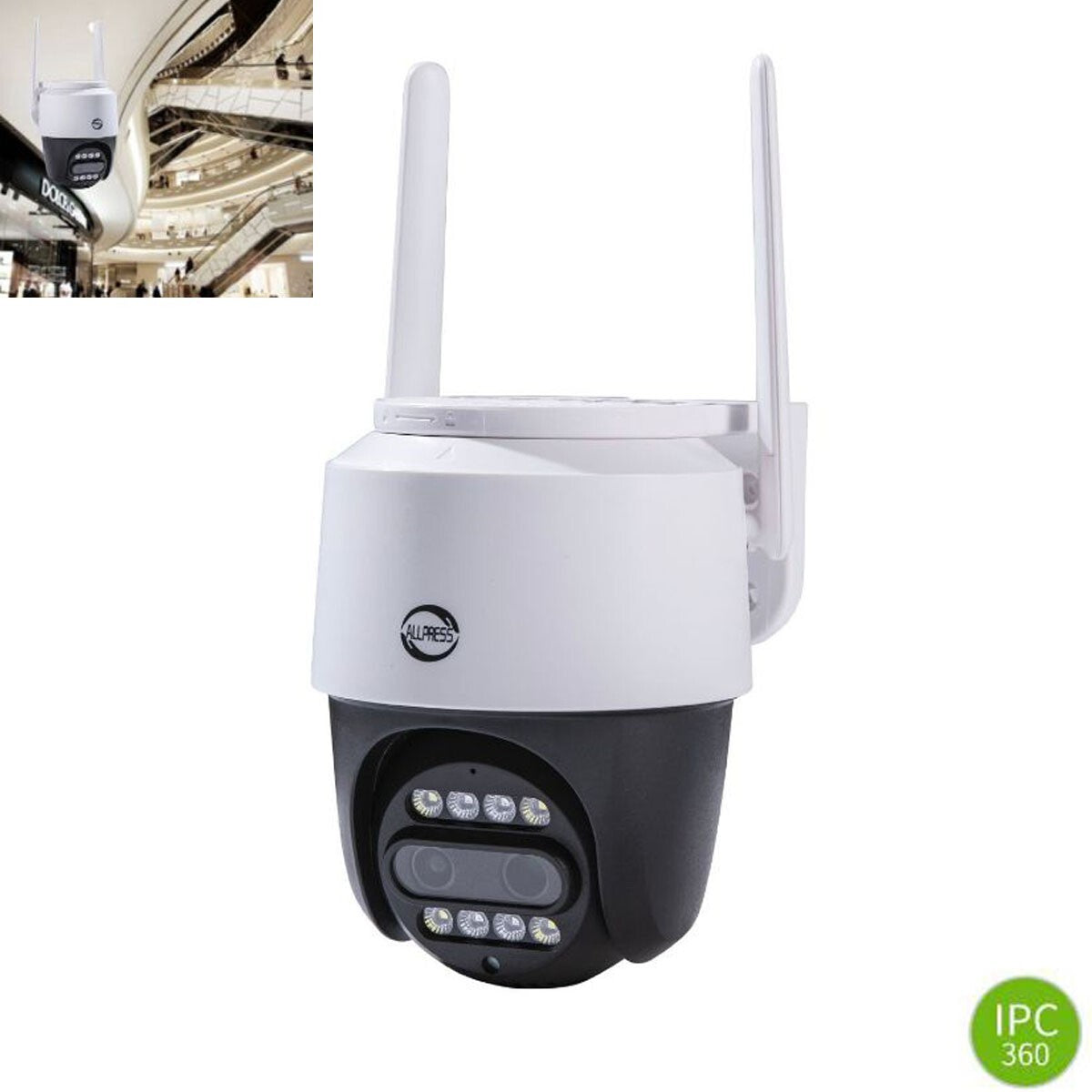 TELECAMERA IP ESTERNO WIRELESS SMART WIFI CLOUD ALLARME IP66 LED MOTION JORTAN 3
