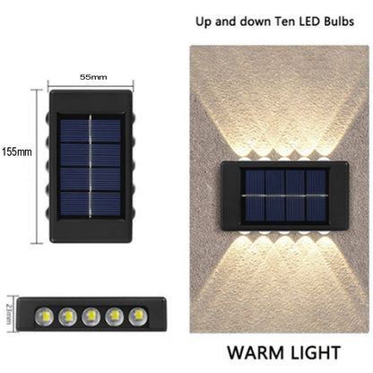 APPLIQUE LAMPADA 10 LED MURO PARETE SOLARE IP65 BIDIREZIONALE GIARDINO TE-B0569