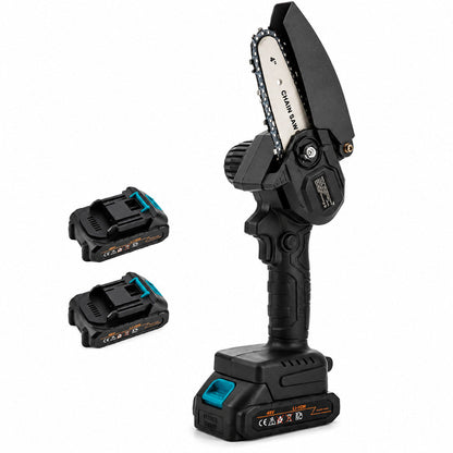 MINI MOTOSEGA 4" PORTATILE RICARICABILE A BATTERIA 48V POTATURA LEGNO SEGA 08208
