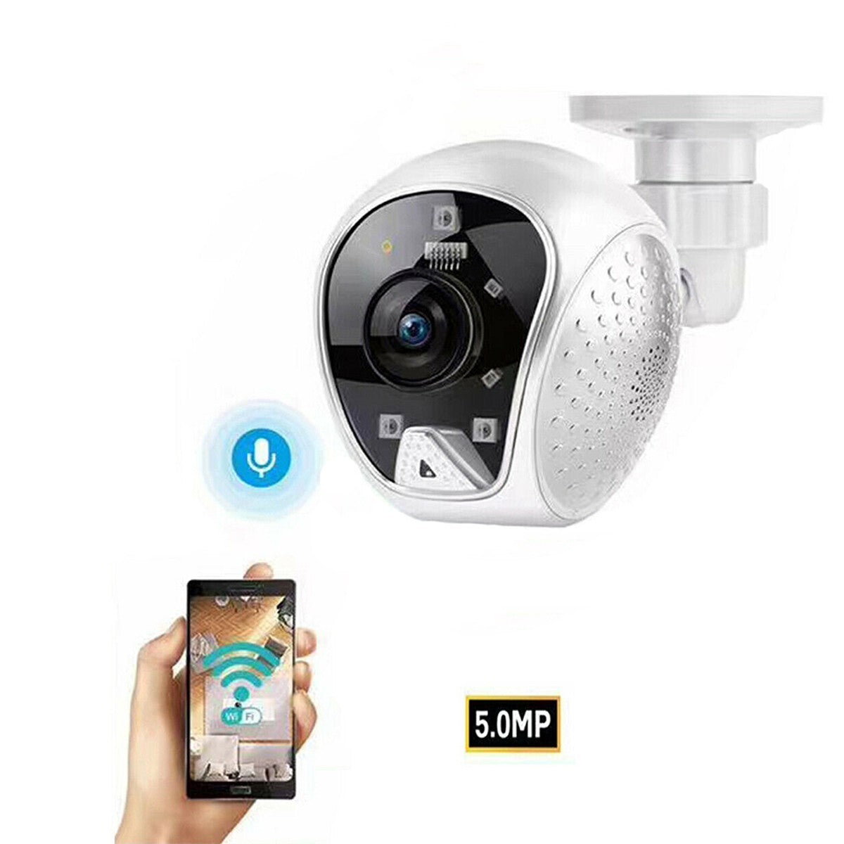 TELECAMERA WIFI 5MP H265 CONTROLLO REMOTO ALLARME VOCE VISIONE NOTTURNA E-S23