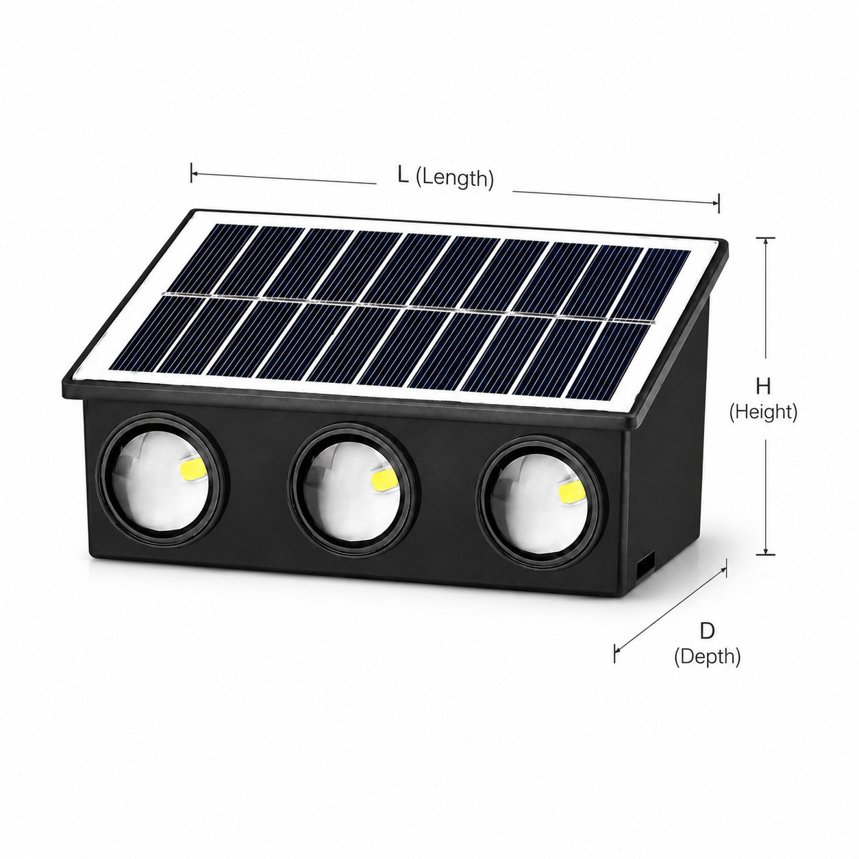 APPLIQUE LAMPADA 6 LED MURO PARETE SOLARE IP65 BIANCO FREDDO GIARDINO TE-B0574