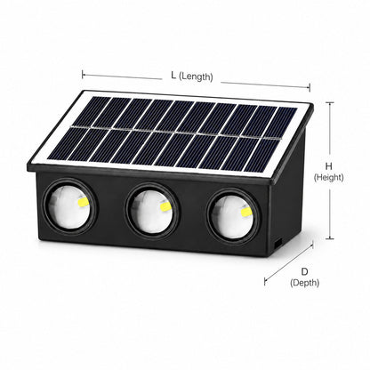 APPLIQUE LAMPADA 6 LED MURO PARETE SOLARE IP65 BIANCO FREDDO GIARDINO TE-B0574