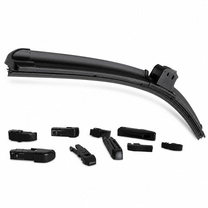 SPAZZOLE TERGICRISTALLI PIOGGIA UNIVERSALE AUTO AERO FLAT 9 ATTACCHI 22" 550 mm