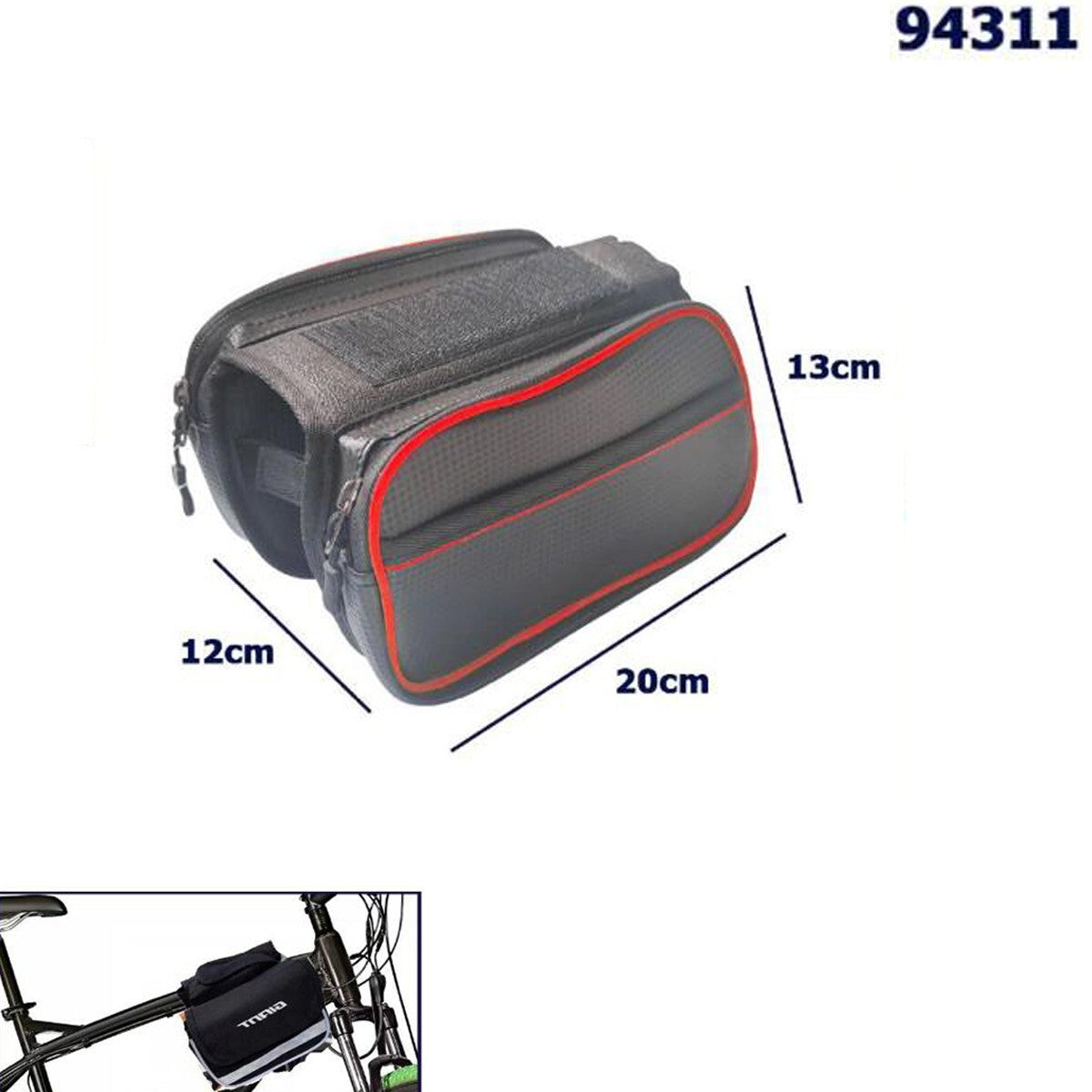 BORSA BORSELLO DOPPIA SACCA PORTA OGGETTI BICI BICICLETTA IMPERMEABILE 94311*