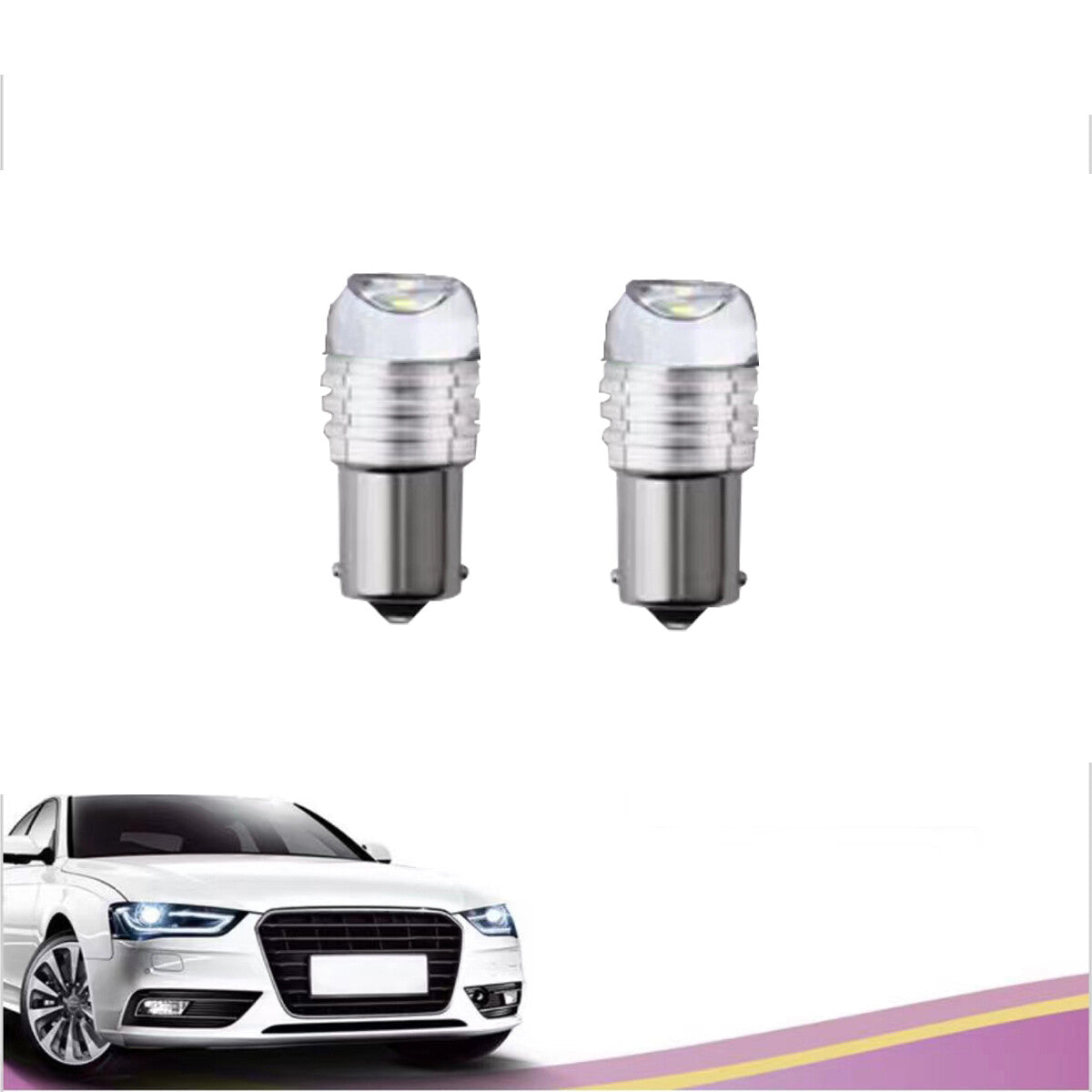 COPPIA LAMPADINE 3 LED SMD 1156 AUTO LUCE 6000K 1.5W LAMPADINA BIANCA 12V 02743