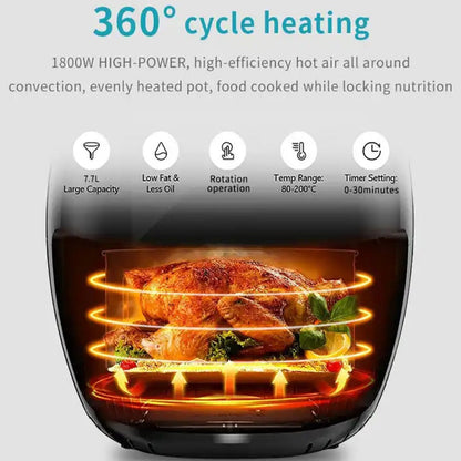 FRIGGITRICE AD ARIA 7.7 LITRI 1800W DIGITALE ARIA CALDA SENZA OLIO TIMER SK-8013