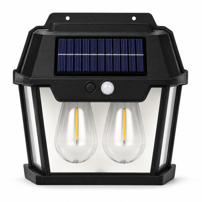 APPLIQUE LAMPADA DOPPIO LED MURO PARETE PER ESTERNO SOLARE CREPUSCOLARE GIARDINO
