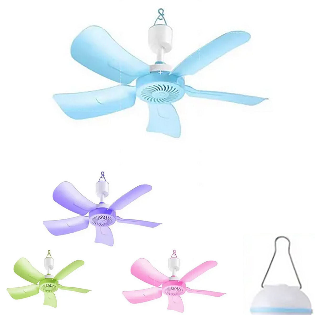 MINI VENTILATORE CASA SOFFITTO 5 PALE ANELLO AGGANCIO ON OFF 8W HQ-490A