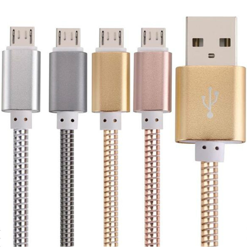 CAVO USB RICARICA TRASFERIMENTO DATI smartphon ANDROID PC IN ACCIAIO RESISTENTE