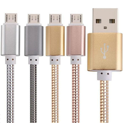CAVO USB RICARICA TRASFERIMENTO DATI smartphon ANDROID PC IN ACCIAIO RESISTENTE