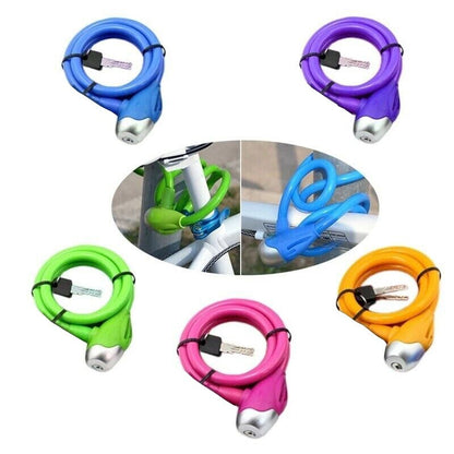 LUCCHETTO BICICLETTA CAVO SICUREZZA ANTIFURTO FILO ACCIAIO BICI ABS 1.2x80CM