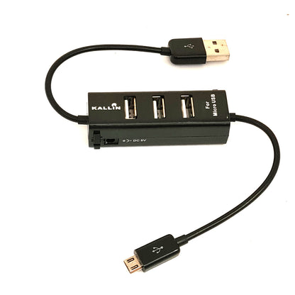 HUB 2.0 CARICABATTERIE ADATTATORE 3 PORTE E MICRO USB MOLTIPLICATORE smartphon