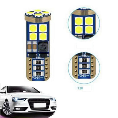 COPPIA LAMPADINE 12 LED SMD T10 3030 AUTO 6000K CANBUS 2.4W LAMPADINA 12V 02713