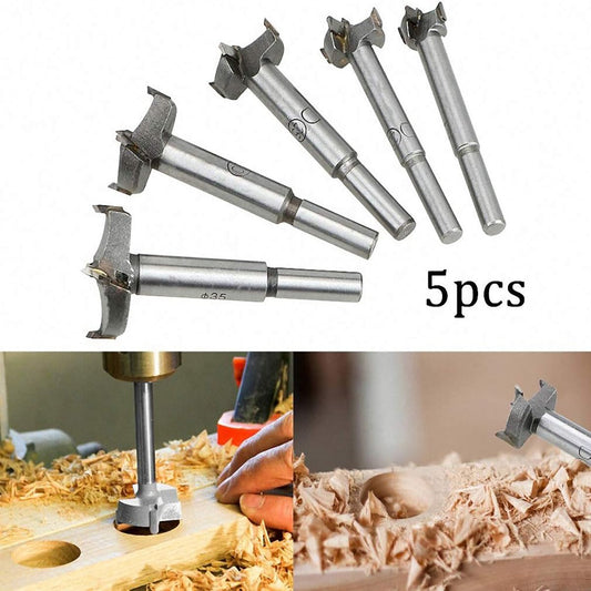 SET DI 5 FRESE TAZZA METALLO DURO DA 15 25 25 30 35MM PER LEGNO DURO PRESSATO