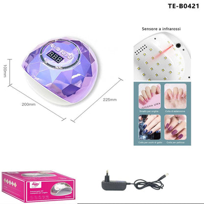 LAMPADA UV CON 39 LED 86W DISPLAY SENSORE UNGHIE RICOSTRUZIONE MANICURE TIMER