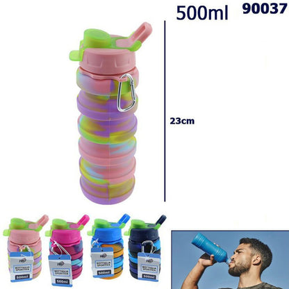 BORRACCIA SPORTIVA BOTTIGLIA 500ML PIEGHEVOLE PALESTRA FITNESS 90037