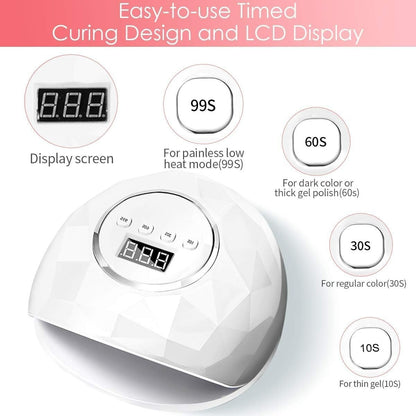 LAMPADA UV CON 39 LED 86W DISPLAY SENSORE UNGHIE RICOSTRUZIONE MANICURE TIMER