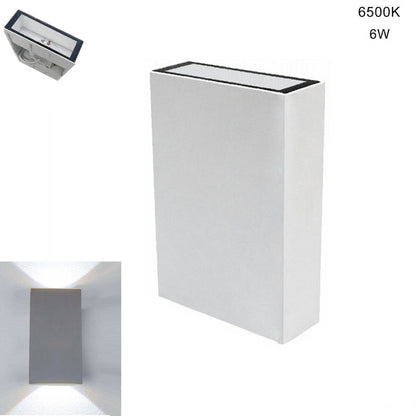 APPLIQUE PARETE LED 6W LAMPADA MURO IP65 MODERNO DOPPIA LUCE FREDDA 6500K 20299