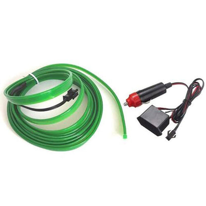 STRISCIA INTERNI LUCE AUTO FIBRA OTTICA 12V DECORAZIONE FILO 3MT VERDE 46