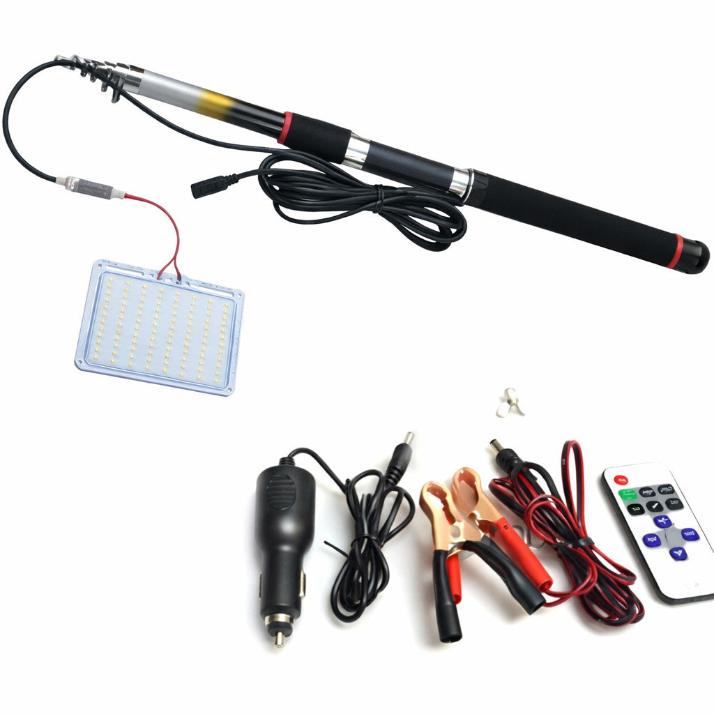 ASTA ESTENSIBILE AUTO 3.6M CANNA PESCA PANNELLO LUCE LED CAMPEGGIO ILLUMINAZIONE