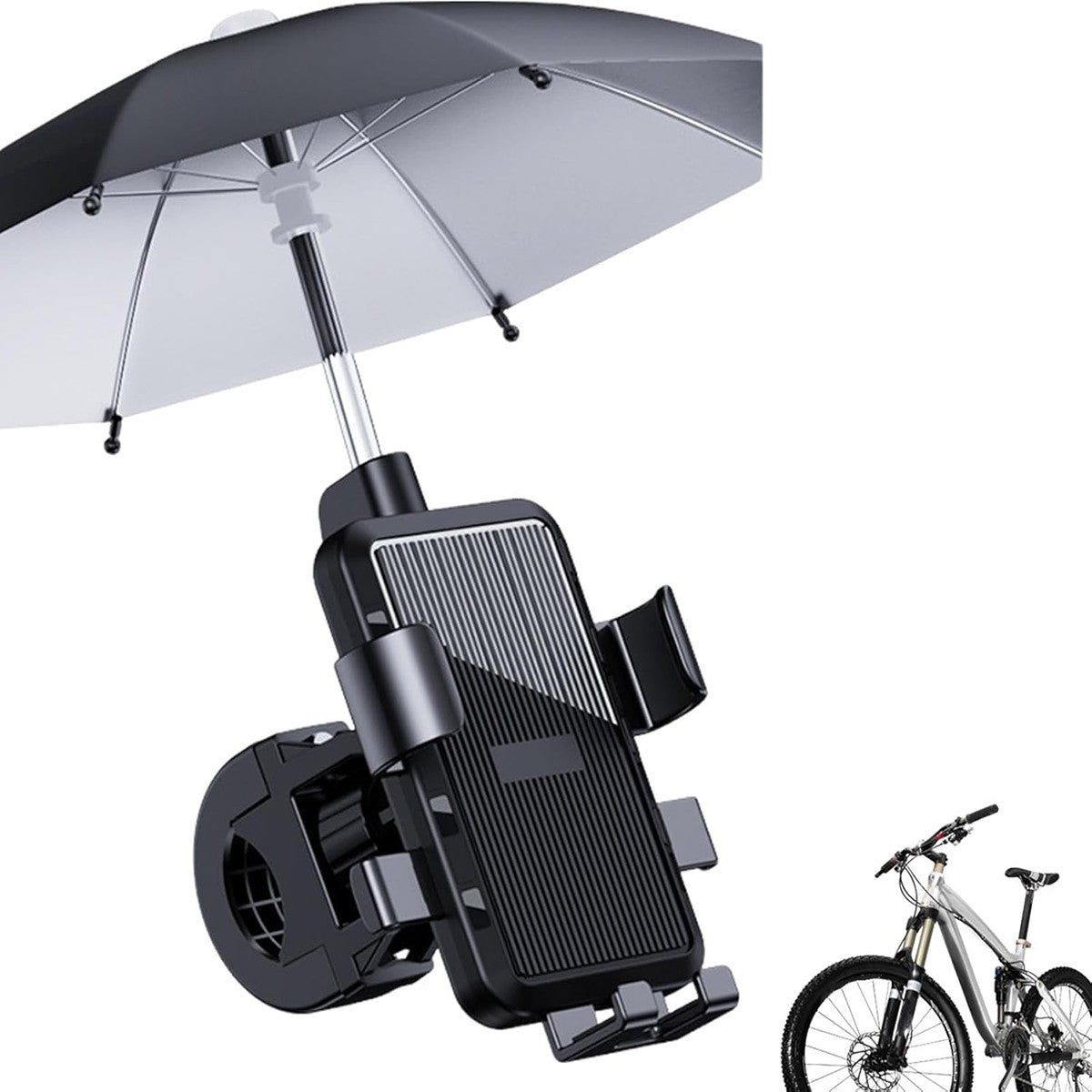 SUPPORTO PER CELLULARE CON OMBRELLO PARASOLE PER MOTO BICI SCOOTER AS-07131