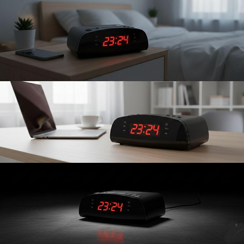 RADIO SVEGLIA DIGITALE DISPLAY LED RADIOSVEGLIA COMODINO FM 20 STAZIONI CR9905