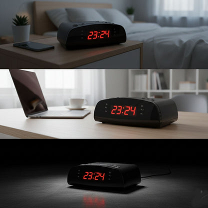 RADIO SVEGLIA DIGITALE DISPLAY LED RADIOSVEGLIA COMODINO FM 20 STAZIONI CR9905