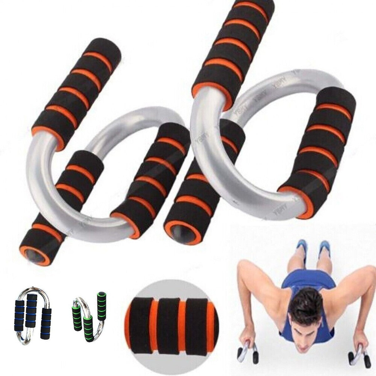 MANIGLIE PER FLESSIONI PETTORALI SPALLE PUSH UP BAR PALESTRA Workout BRACCIA